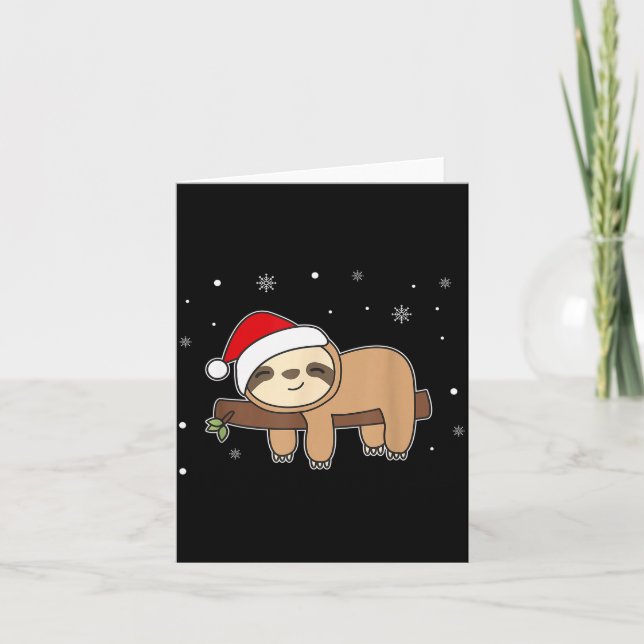 Cartão Christmas Sloth For Christmas Sweet Sloths  (Frente)