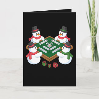 Cartão Christmas Snowman Mahjong Game Table Xmas Holiday
