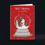 Cartão Christmas Snowman Snow-Globe, Granddaughter<br><div class="desc">Ideal greeting for all those that love Snowmen and snow-globes.  More Categories available.
See also snow-globe with red cardinals,  snowman family.</div>