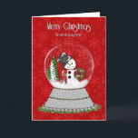 Cartão Christmas Snowman Snow-Globe, Granddaughter<br><div class="desc">Ideal greeting for all those that love Snowmen and snow-globes.  More Categories available.
See also snow-globe with red cardinals,  snowman family.</div>
