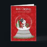 Cartão Christmas Snowman Snow-Globe,  Someone Specil<br><div class="desc">Ideal greeting for all those that love Snowmen and snow-globes.  More Categories available.
See also snow-globe with red cardinals,  snowman family.</div>