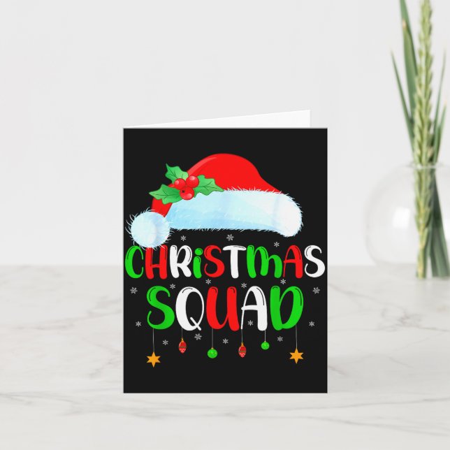 Cartão Christmas Squad Matching Family Group Santa Xmas P (Frente)