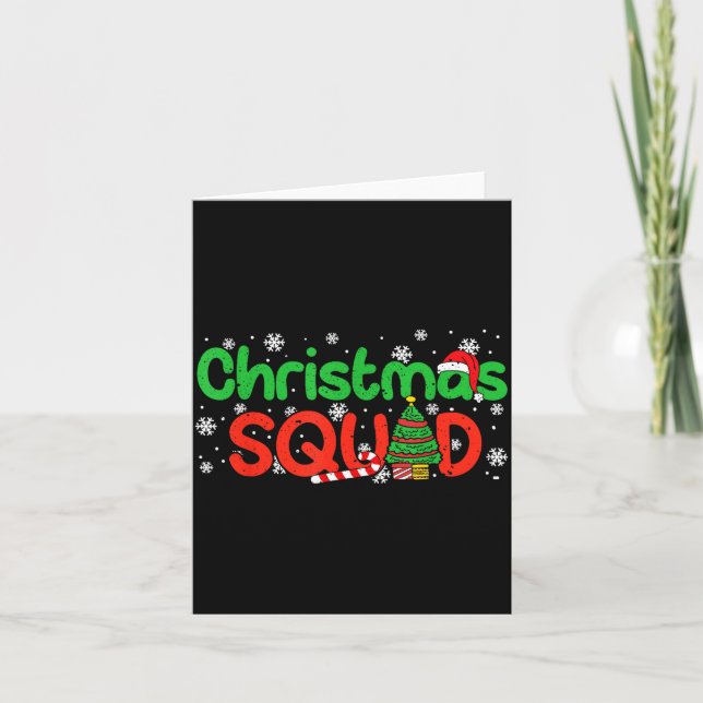 Cartão Christmas Squad Santa Dabbing Elf Family Matching  (Frente)