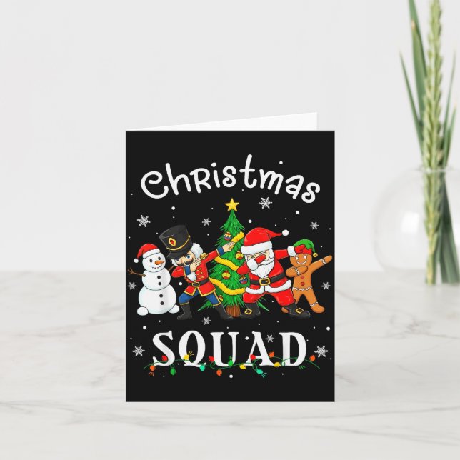 Cartão Christmas Squad Santa Dabbing Elf Family Matching  (Frente)
