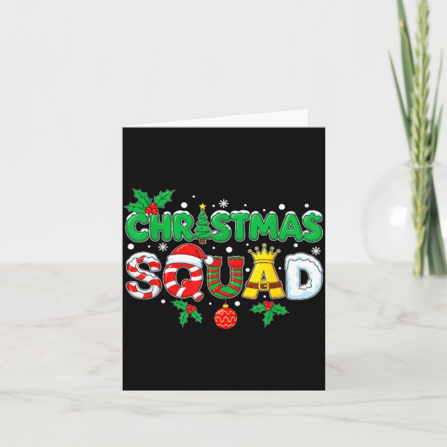 Cartão Christmas Squad Santa Dabbing Elf Family Matching  (Frente)