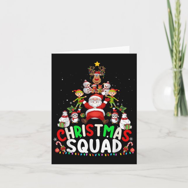 Cartão Christmas Squad Santa Elf Tree Xmas Family Matchin (Frente)