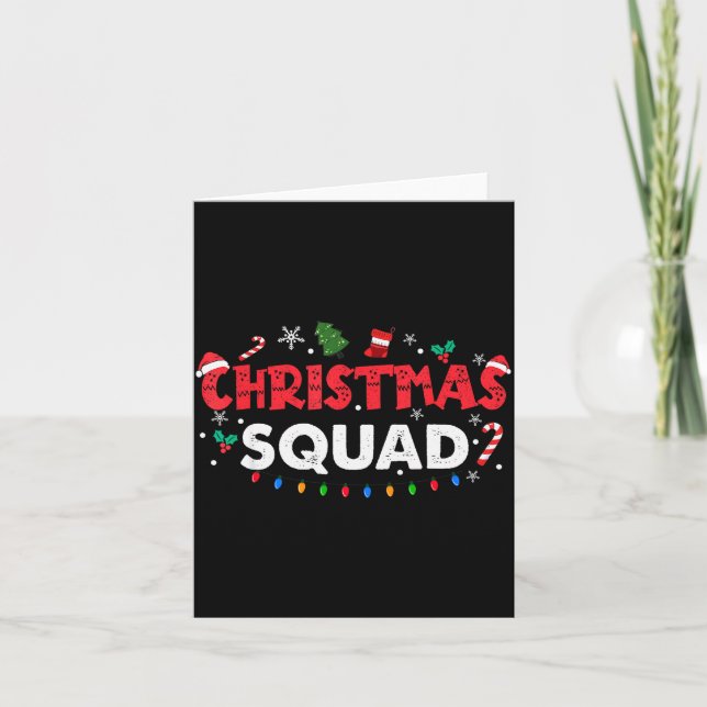 Cartão Christmas Squad Santa Family Matching Group Xmas B (Frente)