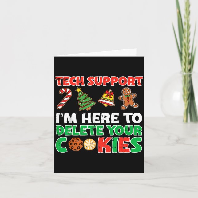 Cartão Christmas Tech Suprt Delete Cookies Funny Xmas Men (Frente)