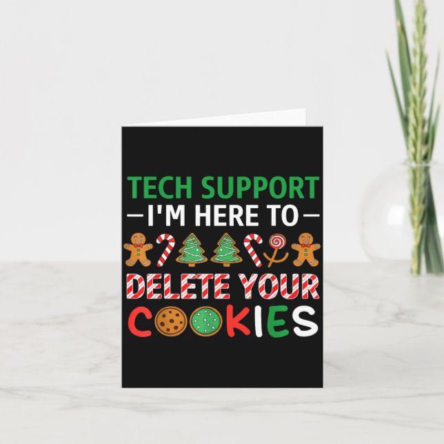 Cartão Christmas Tech Suprt Here To Delete Cookies Xmas M (Frente)