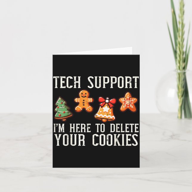 Cartão Christmas Tech Suprt Here To Delete Cookies Xmas M (Frente)