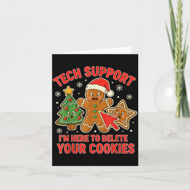 Cartão Christmas Tech Suprt Here To Delete Cookies Xmas M (Frente)