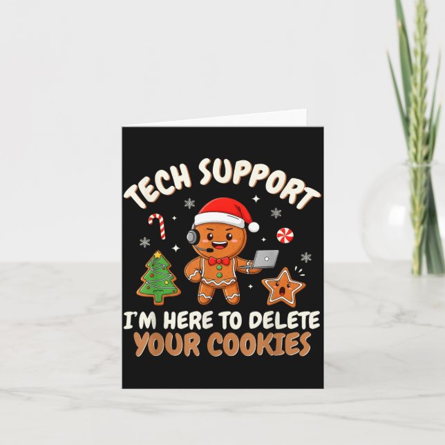 Cartão Christmas Tech Suprt Here To Delete Cookies Xmas M (Frente)