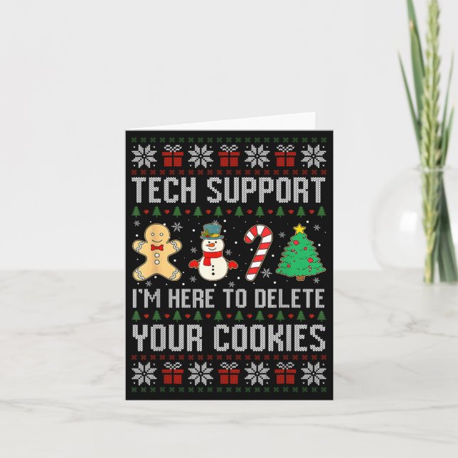 Cartão Christmas Tech Suprt Here To Delete Cookies Xmas M (Frente)