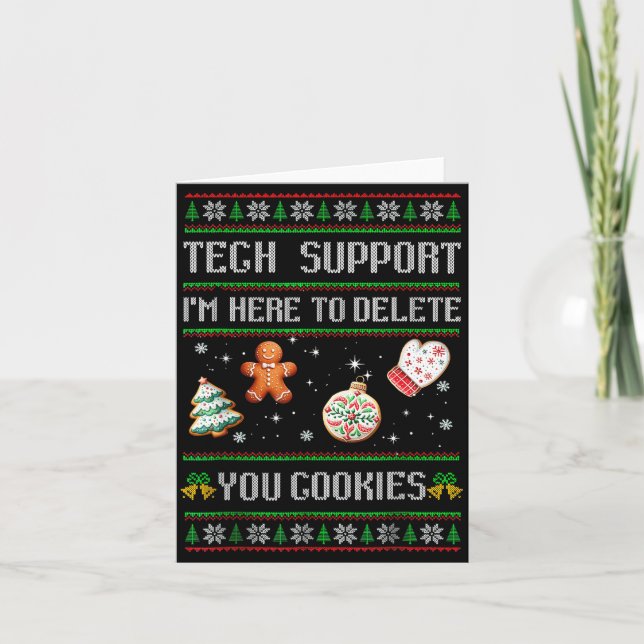 Cartão Christmas Tech Suprt Here To Delete Cookies Xmas M (Frente)