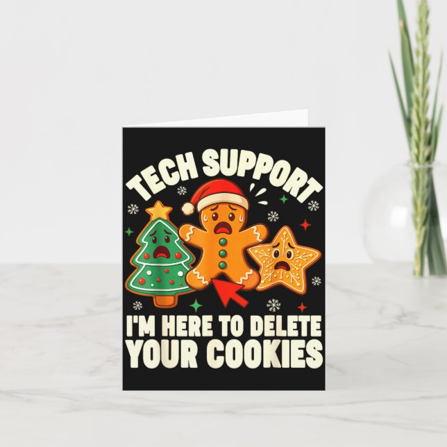 Cartão Christmas Tech Suprt Here To Delete Cookies Xmas M (Frente)