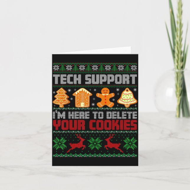 Cartão Christmas Tech Suprt I'm Here To Delete Cookies Me (Frente)