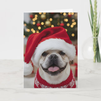 Cartão Christmas The French Bulldog Custom Holiday