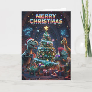 Cartão Christmas Tree Dinosaur Card - Jurassic Dino-mite