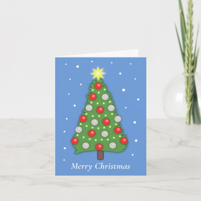 Cartão Christmas Tree in Snow Festive Holiday Card (Frente)