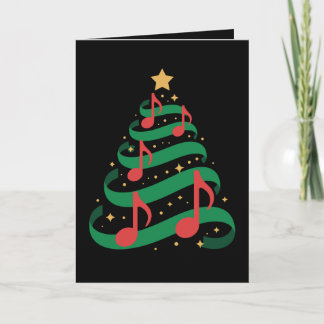 Cartão Christmas Tree Music Notes Star Xmas Melody