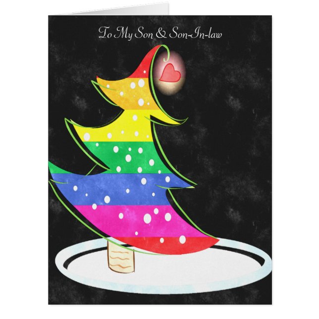 Cartão Christmas Tree Rainbow (Frente)