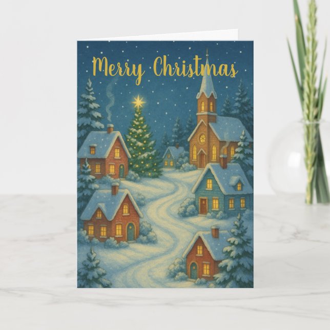 Cartão Christmas Village Custom Christmas Card (Frente)