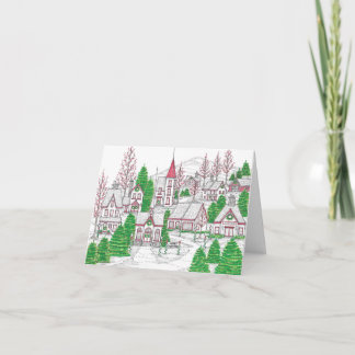 Cartão Christmas Village Greeting Card