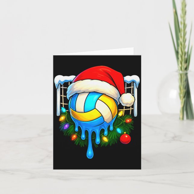 Cartão Christmas Volleyball Drip Ice Cream Drip Xmas  (Frente)