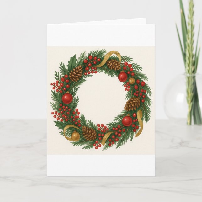 Cartão Christmas Wreath Card (Frente)