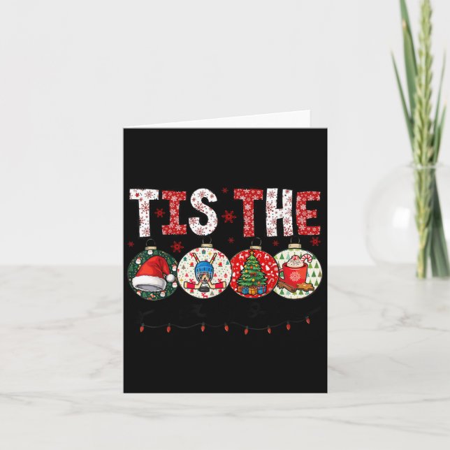 Cartão Christmas Xmas Vibes Hockey Lover Hockey Player Wi (Frente)