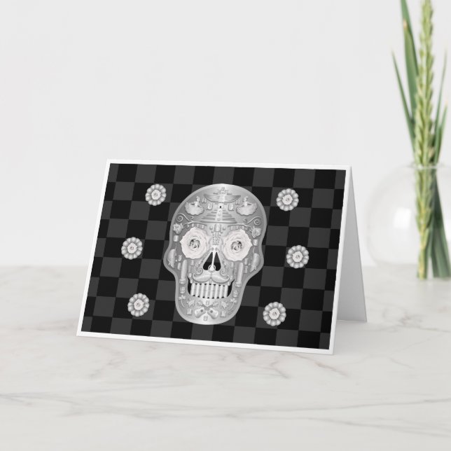 Cartão Chrome Calavera (Rosa Branca) (Frente)