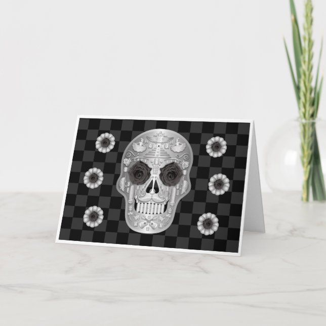 Cartão Chrome Calavera (Rosa preto) (Frente)