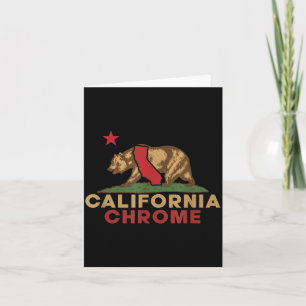 Cartão Chrome Califórnia Urso Vintage Retro Orgulho do Es
