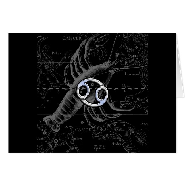 Cartão Chrome como Cancer Sinal em Hevelius Engraando (Frente Horizontal)