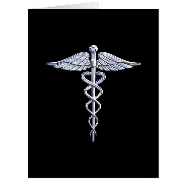 Cartão Chrome Like Caduceus Medical Symbol (Frente)