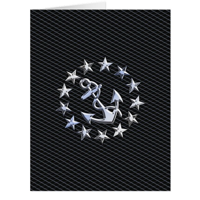 Cartão Chrome Yacht Naval Flag no Automotive Grille Impre (Frente)