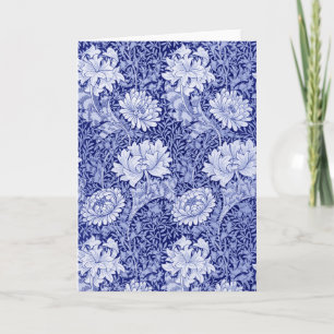 Cartão Chrysanthemum Blue, William Morris