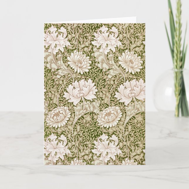 Cartão Chrysanthemum Dourado, William Morris (Frente)
