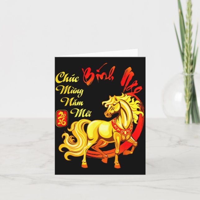 Cartão Chuc Mung Nam Moi Binh Ngo Vietnamese Lunar New Ye (Frente)