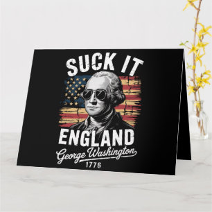 Cartão Chupa Inglaterra 4 de Julho George Washington 1776