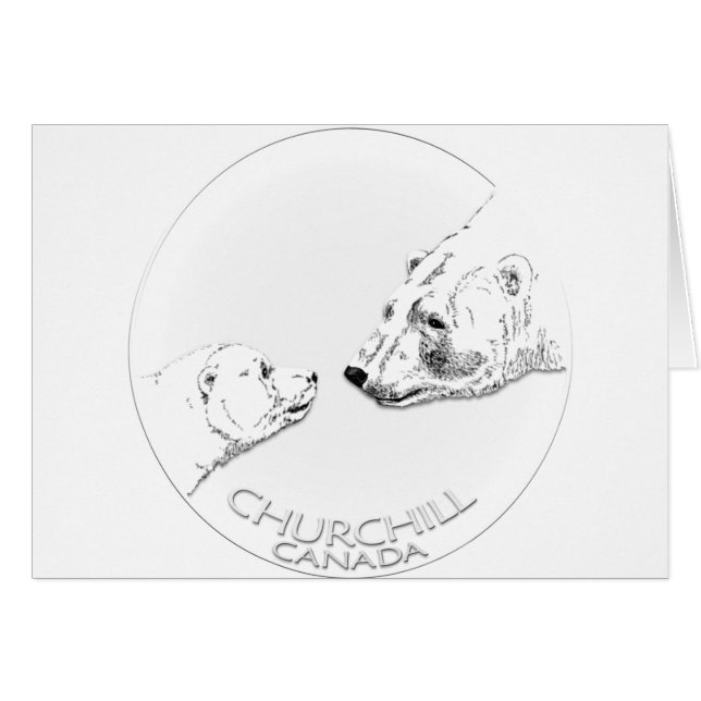 Cartão Churchill Souvenirs Polar Bear Art Shirts & Gifs (Frente Horizontal)