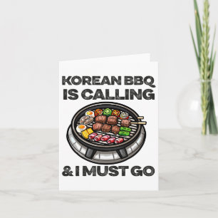 Cartão Churrasco coreano Engraçado Comida de Byrbecue na 