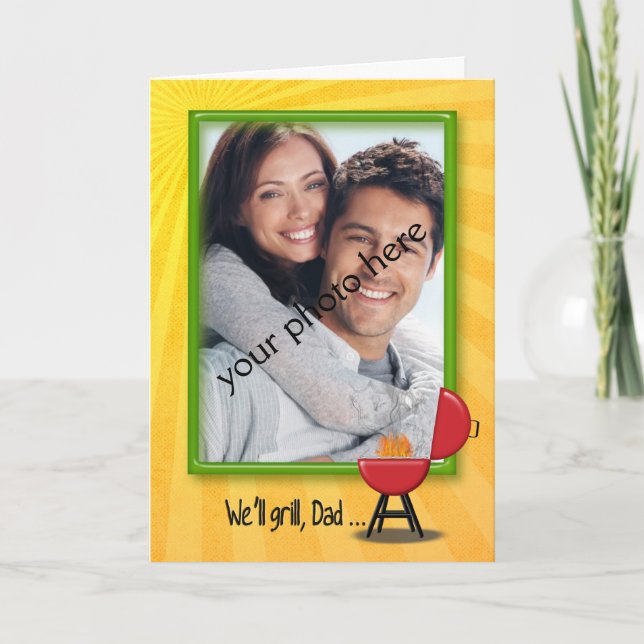 Cartão Churrasco de aniversário para Pai (Frente)