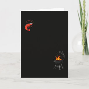Cartão Churrasco Engraçado Camarão BBQ Fofo E Amor Por Fr