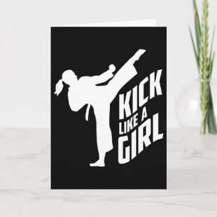 Cartão Chute Como Uma Garota-karate Kickboxing Garota 