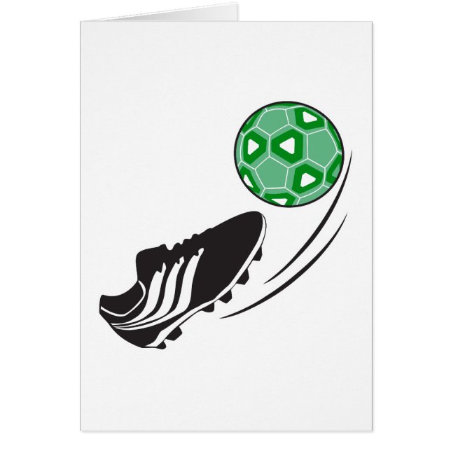 Cartão chute de futebol chutando gráfico de bola (Frente)