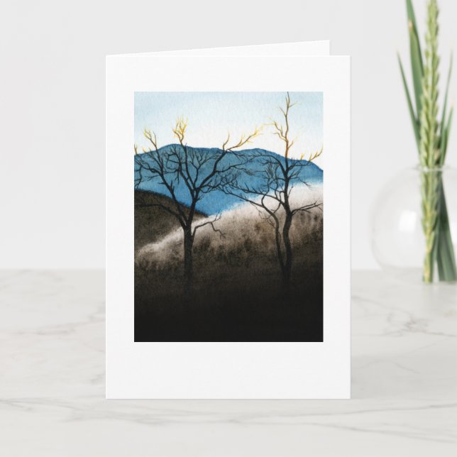 Cartão Chuva congelada azul (Frente)