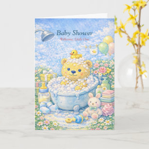 Cartão Chuva de Bebê – Ilustração Caprichosa do Urso no B