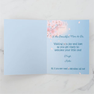Cartão Chuva de Bebê Mamãe Cor-de-Rosa Azul Verde Grávida