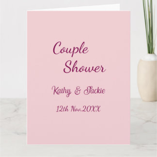 Cartão chuva de casal rosa roxo pastel casamento nome dat